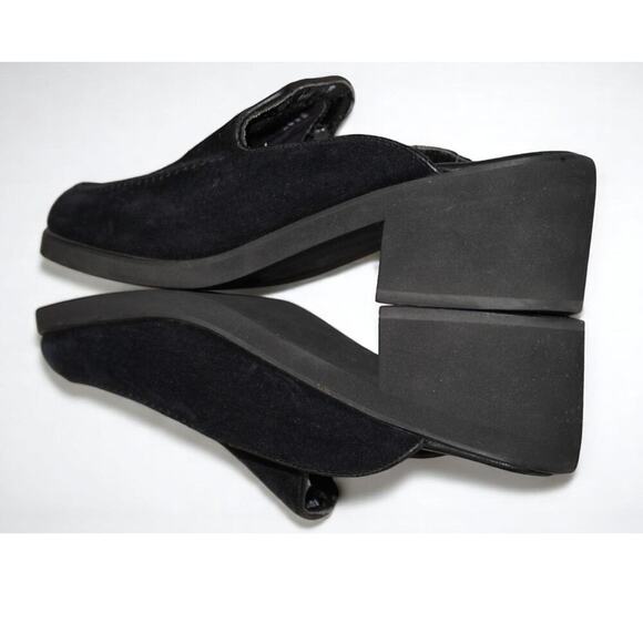 Hush Puppies Black Suede Leather Slip-On Clogs Women’s Size 8.5M Comfort Loafers - Picture 1 of 6